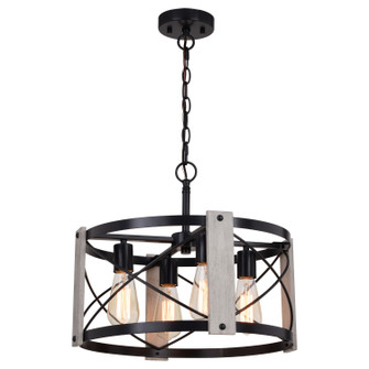 Burien Four Light Pendant in Black and Washed Ash (63|P0365)