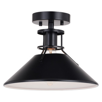 Canton One Light Semi-Flush Mount in Black and Matte White (63|C0270)