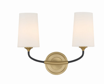 Niles Two Light Wall Sconce in Black Forged + Modern Gold (60|NIL-70012-BF-MG)