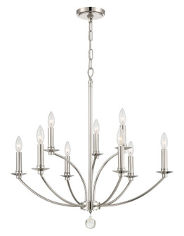 Mila Nine Light Chandelier in Polished Nickel (60|MIL-8009-PN)