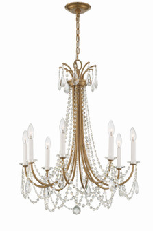 Karrington Eight Light Chandelier in Aged Brass (60|KAR-90908-AG-CL-MWP)