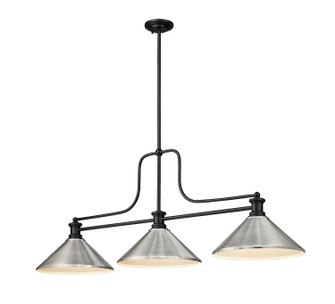 Melange Three Light Billiard in Matte Black (224|725-3MB-MBN)