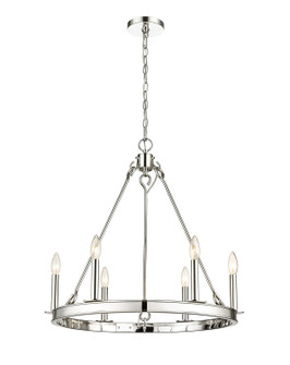 Barclay Six Light Chandelier in Polished Nickel (224|482R-6PN)