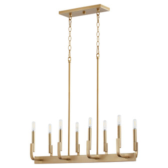 Tempo Eight Light Linear Chandelier in Aged Brass (19|6610-8-80)