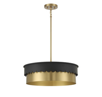 Four Light Pendant in Matte Black and Natural Brass (446|M7030MBKNB)