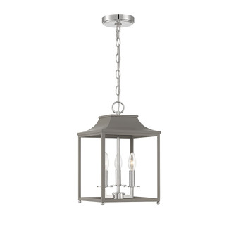 Three Light Pendant in Gray with Polished Nickel (446|M30013GRYPN)