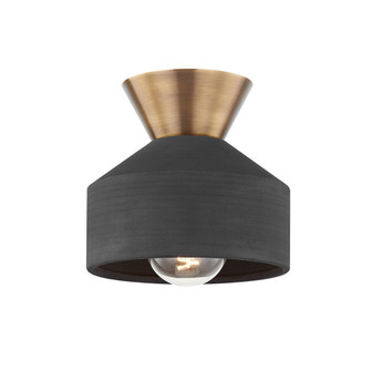 Covina One Light Flush Mount in Patina Brass (67|C9808-PBR/CBK)