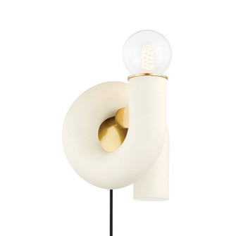 Jolie One Light Wall Sconce in Aged Brass/Textured Cream (428|HL725201-AGB/TCR)