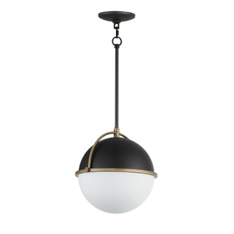 Duke One Light Pendant in Black/Weathered Brass (16|12412SWBKWBR)