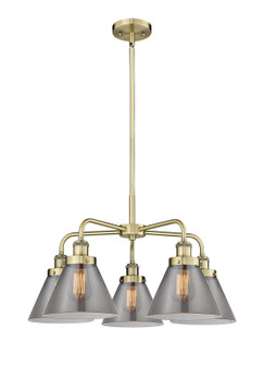 Ballston Urban Five Light Chandelier in Antique Brass (405|916-5CR-AB-G43)