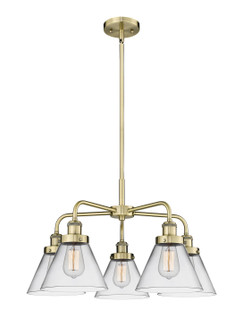 Ballston Urban Five Light Chandelier in Antique Brass (405|916-5CR-AB-G42)