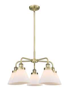 Ballston Urban Five Light Chandelier in Antique Brass (405|916-5CR-AB-G41)
