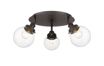 Ballston Urban Three Light Semi-Flush Mount in Oil Rubbed Bronze (405|916-3C-OB-G202-6)