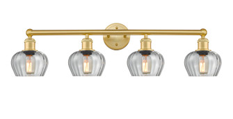 Edison Four Light Bath Vanity in Satin Gold (405|616-4W-SG-G92)