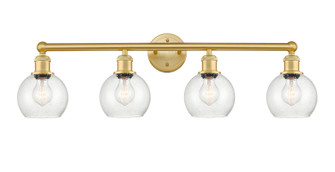 Edison Four Light Bath Vanity in Satin Gold (405|616-4W-SG-G124-6)