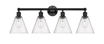 Edison Four Light Bath Vanity in Matte Black (405|616-4W-BK-GBC-84)