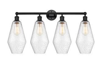 Edison Four Light Bath Vanity in Matte Black (405|616-4W-BK-G654-7)