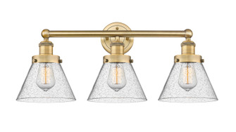 Edison Three Light Bath Vanity in Brushed Brass (405|616-3W-BB-G44)