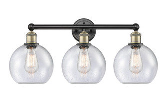 Edison Three Light Bath Vanity in Black Antique Brass (405|616-3W-BAB-G124-8)