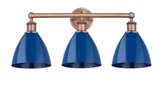 Edison Three Light Bath Vanity in Antique Copper (405|616-3W-AC-MBD-75-BL)