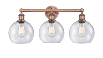 Edison Three Light Bath Vanity in Antique Copper (405|616-3W-AC-G124-8)