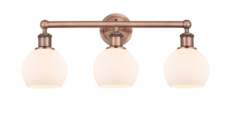 Edison Three Light Bath Vanity in Antique Copper (405|616-3W-AC-G121-6)