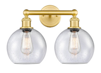 Edison Two Light Bath Vanity in Satin Gold (405|616-2W-SG-G124-8)