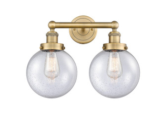 Edison Two Light Bath Vanity in Brushed Brass (405|616-2W-BB-G204-8)