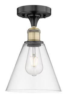 Edison One Light Semi-Flush Mount in Black Antique Brass (405|616-1F-BAB-GBC-82)