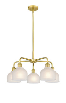 Downtown Urban Five Light Chandelier in Satin Gold (405|516-5CR-SG-G411)