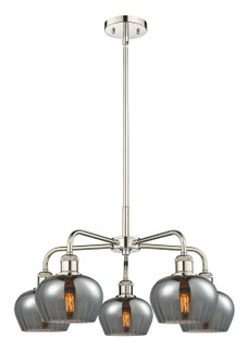 Downtown Urban Five Light Chandelier in Polished Nickel (405|516-5CR-PN-G93)