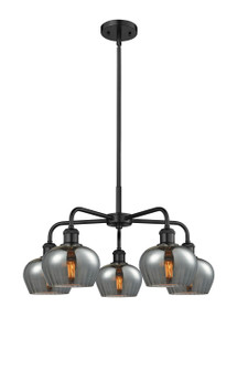 Downtown Urban Five Light Chandelier in Matte Black (405|516-5CR-BK-G93)