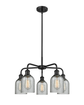 Downtown Urban Five Light Chandelier in Matte Black (405|516-5CR-BK-G257)