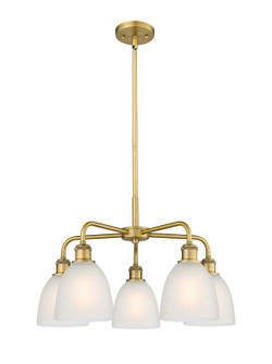 Downtown Urban Five Light Chandelier in Brushed Brass (405|516-5CR-BB-G381)