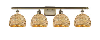 Ballston Four Light Bath Vanity in Antique Brass (405|516-4W-AB-RBD-8-NAT)