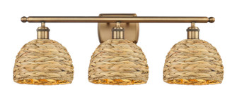 Ballston Three Light Bath Vanity in Brushed Brass (405|516-3W-BB-RBD-8-NAT)