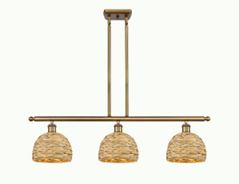 Downtown Urban Three Light Pendant in Brushed Brass (405|516-3I-BB-RBD-8-NAT)