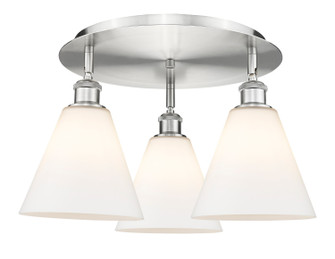 Ballston Three Light Flush Mount in Satin Nickel (405|516-3C-SN-GBC-81)