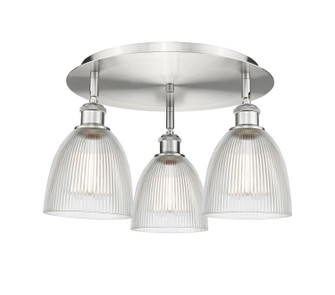 Ballston Three Light Flush Mount in Satin Nickel (405|516-3C-SN-G382)