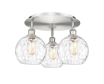 Ballston Three Light Flush Mount in Satin Nickel (405|516-3C-SN-G1215-8)