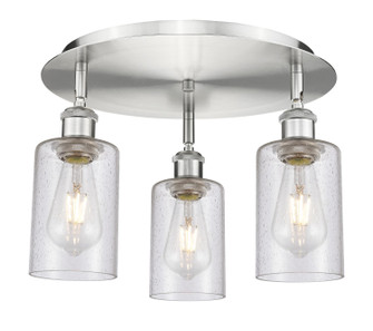 Ballston Three Light Flush Mount in Satin Gold (405|516-3C-SG-G802)