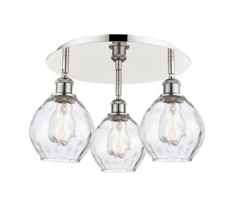 Ballston Three Light Flush Mount in Polished Nickel (405|516-3C-PN-G362)