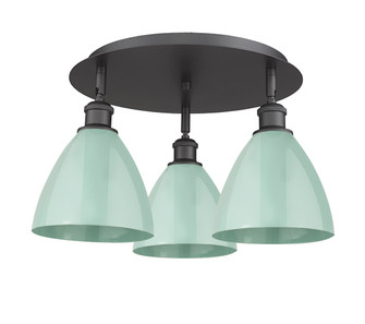 Ballston Three Light Semi-Flush Mount in Matte Black (405|516-3C-BK-MBD-75-SF)