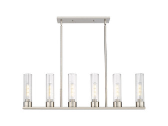 Downtown Urban LED Linear Pendant in Satin Nickel (405|429-6I-SN-G429-8CL)