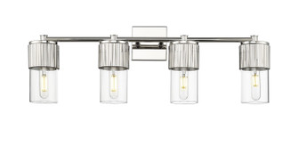 Downtown Urban Four Light Bath Vanity in Polished Nickel (405|428-4W-PN-G428-7CL)