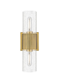 Downtown Urban Two Light Bath Vanity in Brushed Brass (405|428-2WL-BB-G428-7SDY)
