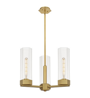 Downtown Urban LED Pendant in Brushed Brass (405|427-3CR-BB-G427-14CL)