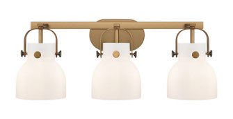 Downtown Urban Three Light Bath Vanity in Brushed Brass (405|423-3W-BB-G412-6WH)