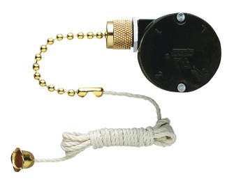 Fan Switch 3-Speed Fan Switch with Pull Chain Triple Capacitor 8-Wire Unit in Polished Brass (88|7707500)