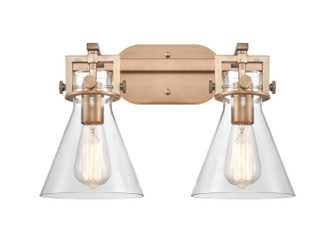 Downtown Urban Two Light Bath Vanity in Brushed Brass (405|411-2W-BB-G411-7CL)